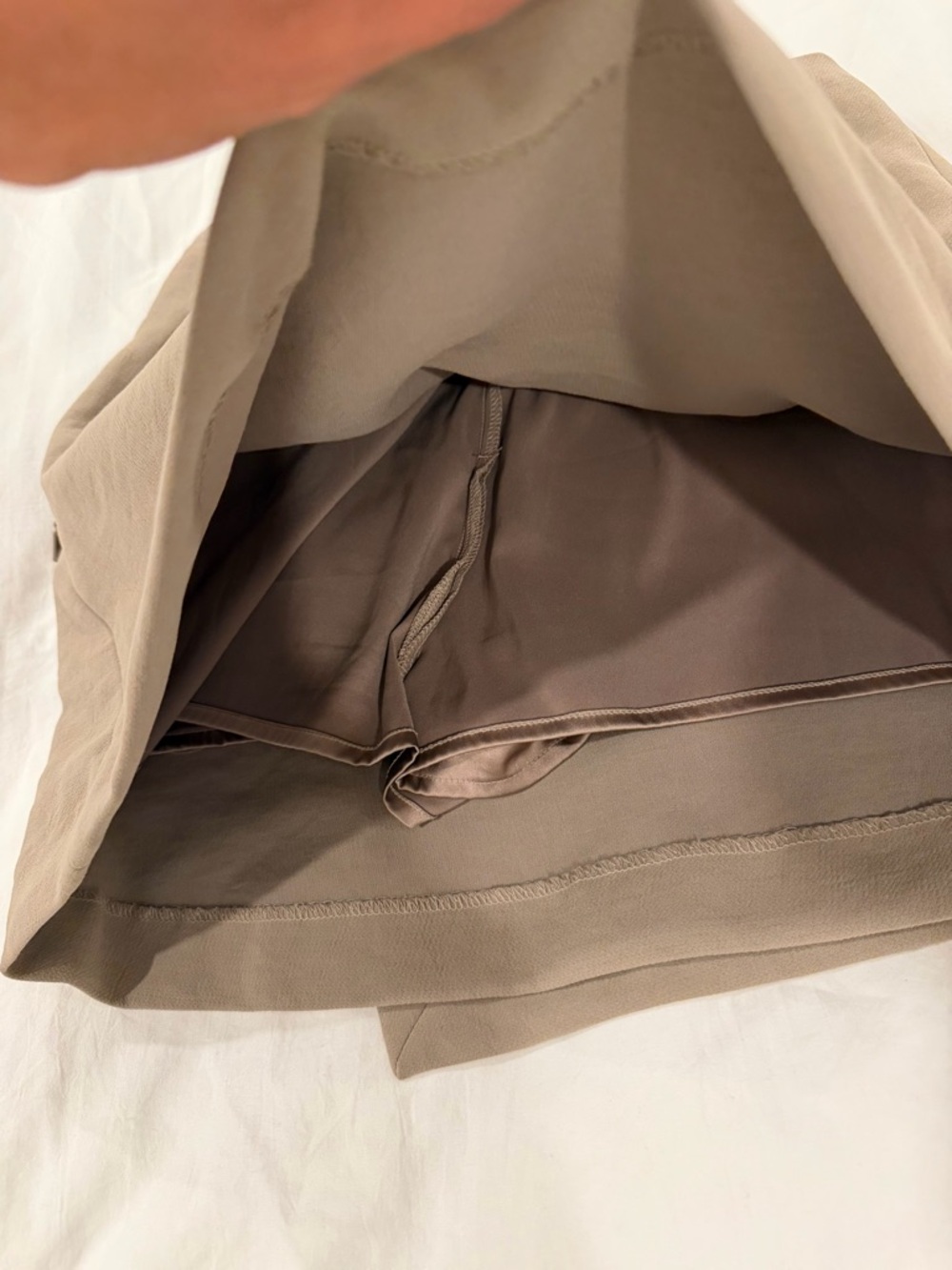 Aritzia Wilfred Taupe Mini Wrap Skort - Picture 3 of 4